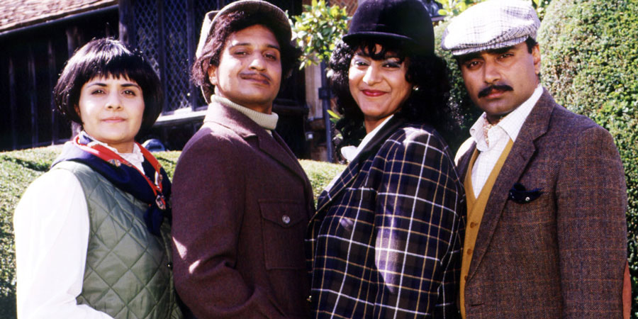 Goodness Gracious Me. Image shows from L to R: Nina Wadia, Kulvinder Ghir, Meera Syal, Sanjeev Bhaskar. Copyright: BBC.