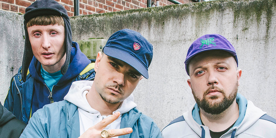 People Just Do Nothing. Image shows from L to R: Steves (Steve Stamp), Grindah (Allan Mustafa), Beats (Hugo Chegwin). Copyright: Roughcut Television.