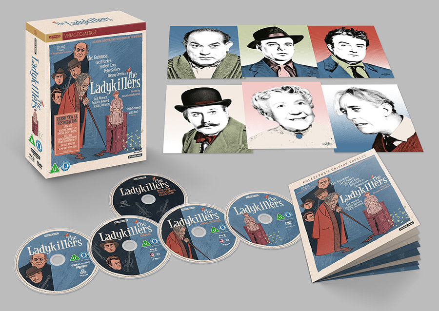 The Ladykillers 2020 UHD Blu-ray box set contents. Copyright: Ealing Studios.